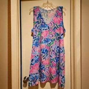 Lilly Pulitzer Aron Gecko Green Tiger Sunrise dress VGUC